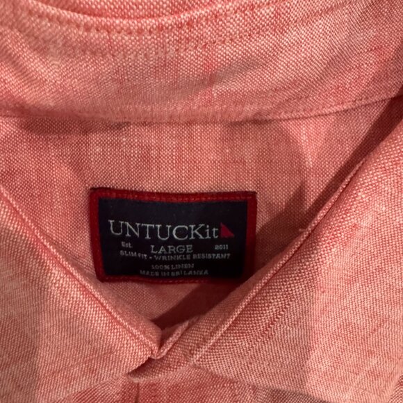 UNTUCKit Mens short sleeve linen shirts Pack of 2 Size Large NEW - Picture 4 of 4